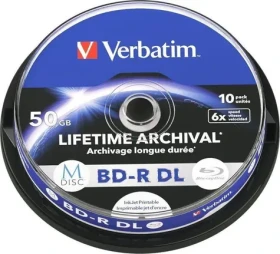 Verbatim M-Disc BD-R DL 10ks / Blu-ray disk / 50 GB / 6x / Spindl / Printable (43847)