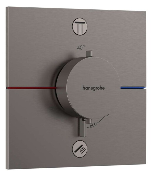 HANSGROHE - ShowerSelect Comfort E Termostatická baterie pod omítku, pro 2 spotřebiče, kartáčovaný černý chrom 15578340