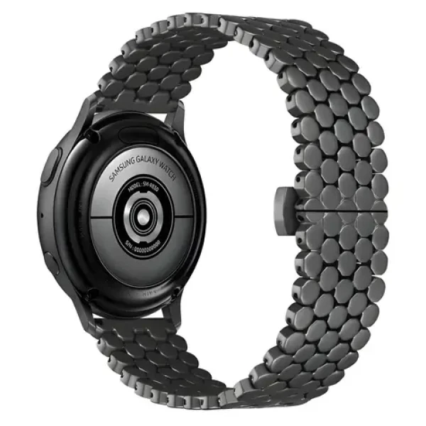 Beline Metal Honeycomb 22 mm černá / Řemínek pro chytré hodinky / kovový / voštinový vzor