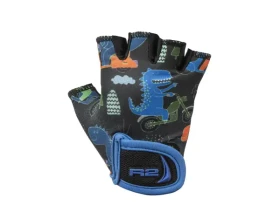 R2 Voska dětské cyklistické rukavice černá/modrá vel. 2-3 roky