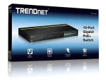 TRENDnet TPE-TG160g / Switch / 16x Gigabit PoE+ / 246 W / 32 Gbit/s / Rack 1U / kovové provedení (TPE-TG160G)