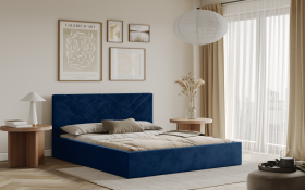 FRONTI Postel PADWA 180x200 modrá s úložným prostorem