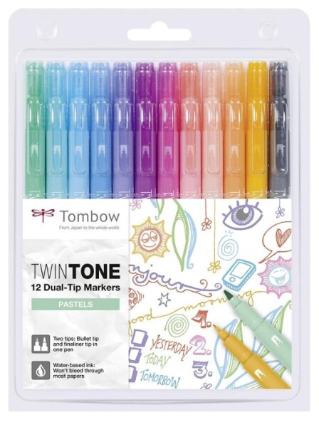 Tombow Sada oboustranných fixů TwinTone - Pastels