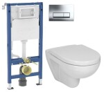 GEBERIT DuofixBasic s chromovým tlačítkem DELTA51 + WC JIKA LYRA PLUS + SEDÁTKO DURAPLAST 458.103.00.2 51CR LY6