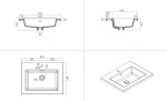 Kielle - Meara Skříňka s umyvadlem 60 cm, beton/matná černá 50026S605