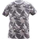 Triko CRAMBE s krátkým rukávem šedé camouflage, 100% bavlna, 180g/m2 S- šedá camouflage