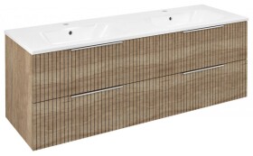 SAPHO - CIRASA umyvadlová skříňka s dvojumyvadlem 141x54x46cm, dub alabama strip CR141-2322-21