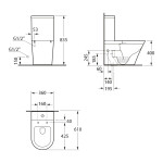 Bruckner - FEIN WC kombi, Rimless, spodní/zadní odpad, bílá 201.428.4