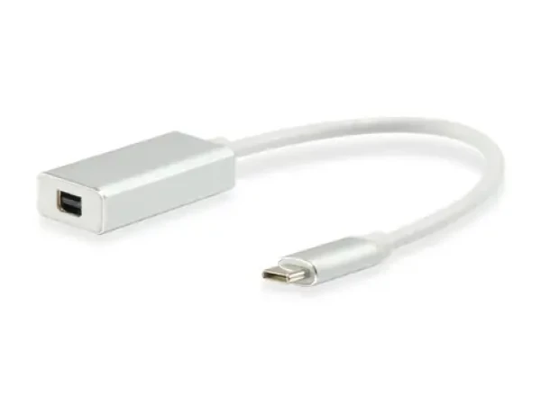 Equip USB-C - Mini DisplayPort bílá / Redukce / 0,15 m / 4K 60Hz / hliníkové tělo (133457)