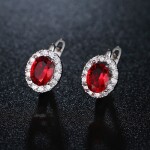 Náušnice Swarovski Elements Fiona Ruby, Červená