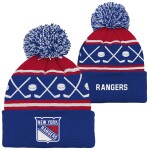 Outerstuff Dětská batolecí zimní čepice New York Rangers NHL Face-Off Cuff Pom