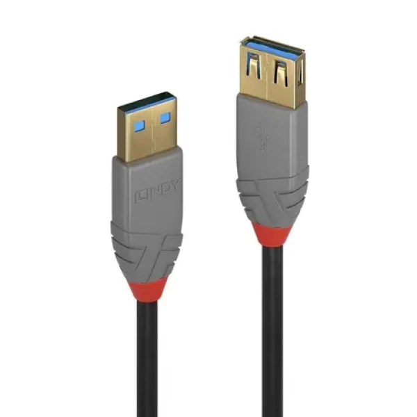 Lindy Anthra Line USB-A - USB-A černá / Prodlužovací kabel / USB 3.2 Gen 1 / 5 Gbit/s / 1 m (36761)