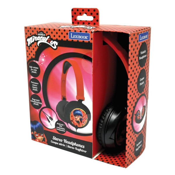 Lexibook skládací drátová sluchátka Kouzelná Beruška s limitem hlasitosti - Alltoys Lexibook