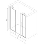 MEXEN/S - Velar Duo posuvné sprchové dveře 170 cm, grafit, zlatá 871-170-000-42-50