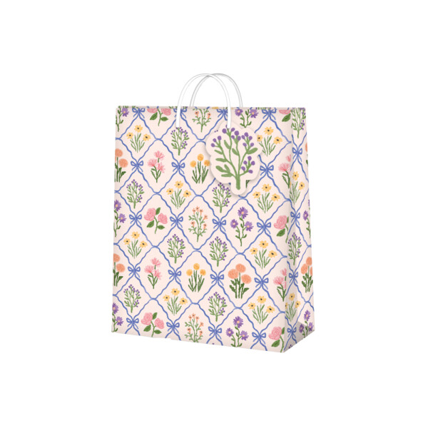 Dárková taška malá - Květiny v mašličkách (17,8 × 9,8 × 22,9 cm) - Albi
