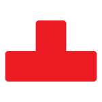 Djois podlahové samolepicí značení - tvar T, 15 x 5 cm, červené, 10 ks