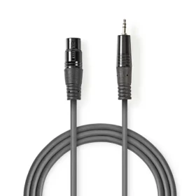 Nedis Vyvážený Audio kabel XLR 3pinový (F) - jack 3.5 mm (M) 1.50 m tmavě šedá (COTH15300GY15)