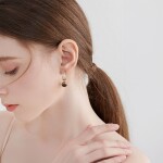 Náušnice s tygřím okem Vesper - stříbrné zapínání, Hnědá