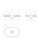 OMNIRES - OVO M+ umyvadlo na desku, 55 x 36 cm ash grey /AG/ OVOUNAG