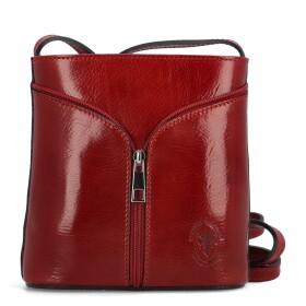 Luxusní dámská kožená crossbody kabelka Violiana, červená