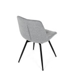 Židle jídelní, šedá látka, černý kov, otočný mechanismus 90°/90° (L/P) - funkce reset