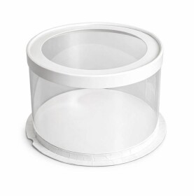Cake Star Cake Star 4Cake Plastový kulatý box s průhledným víkem na dorty bílý (22,5 x 23 cm)