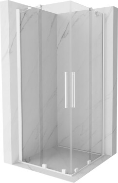MEXEN/S - Velar Duo čtvercový sprchový kout 100 x 100, transparent, bílá 871-100-100-02-20