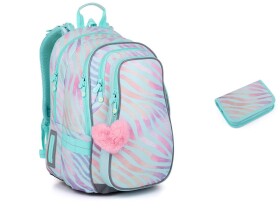 Školní batoh Duhová zebra Topgal LYNN 25007 SET SMALL
