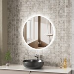 Erga Deam, kulaté LED zrcadlo 70cm, 3 barvy světla, přední osvětlení, vyhřívací podložka proti zapaření, ERG-V01-Deam-7070-CL ERG-V01-DEAM-7070-CL