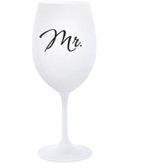 MR. bílá sklenice na víno 350 ml
