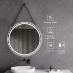 CERANO - Koupelnové LED zrcadlo Rotondo, kovový rám - černá matná - Ø 60 CER-NT2805Y-60