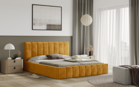 FRONTI Postel RIMINI 120x200 zlatá s úložným prostorem