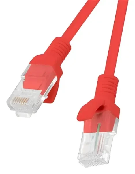 Lanberg CAT6 UTP 5m červený / Patch kabel / RJ45-RJ45 / Fluke Passed (PCU6-10CC-0500-R)