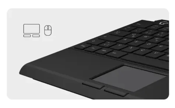 Keysonic KSK-5210ELU černá / Mini klávesnice / Touchpad / USB / LED podsvícení / DE (60948)