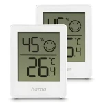 Hama Baros bílá / Teploměr a vlhkoměr / sada 2 ks / digitální / vnitřní (00222233)