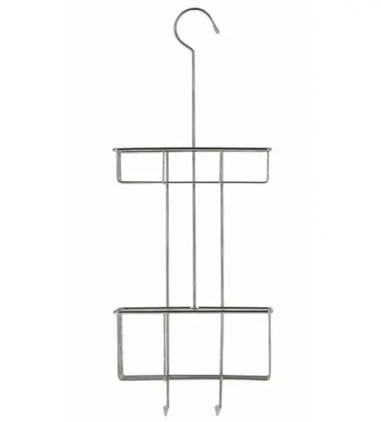 Compacto Keep Dvojitý závěsný košík do sprchy s háčkem chrom / 22.4 x 8.5 x v. 59 cm / doprodej (3370910101218)