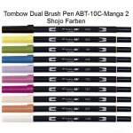 Tombow Tombow, ABT-10C-MANGA2, ABT Dual Brush pen, oboustranné popisovače, Manga set Shojo, 10 ks