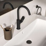 IDEAL STANDARD - Ceralife O Umyvadlová baterie s otočným výtokem a výpustí Click-Clack, hedvábná černá BE016XG