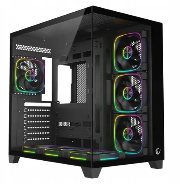Rampage SEALITE černá / PC skříň / Tvrzené sklo / 7x ARGB PWM ventilátor (SEALITE-BLACK)