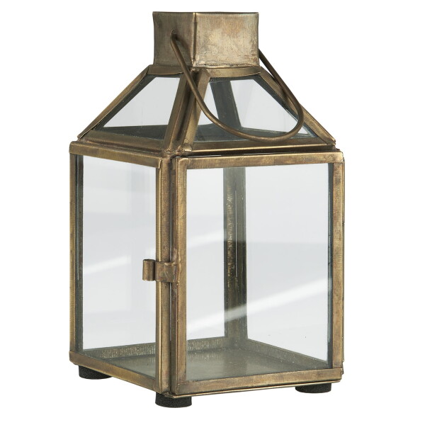 Ib Laursen Mini lucerna Norr 12,5 cm, měděná barva, čirá barva, sklo, kov