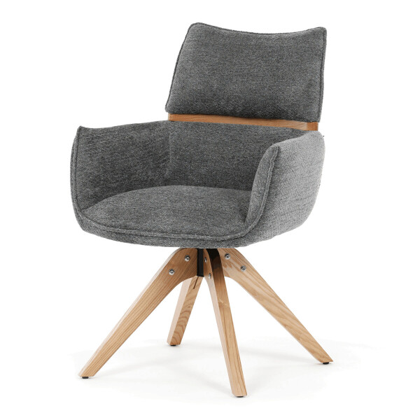 Jídelní židle, šedá, látka, DCH-D1348 GREY2