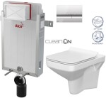 ALCADRAIN Renovmodul - předstěnový instalační systém s chromovým tlačítkem M1721 + WC CERSANIT CLEANON COMO + SEDÁTKO AM115/1000 M1721 CO1