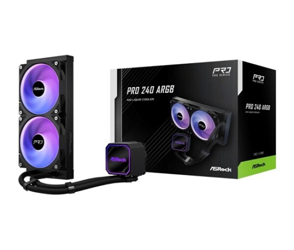 ASROCK Vodní chladič Pro 240 ARGB, 2x120mm, LGA1851, AM5, černá EDF_1883125