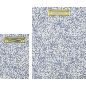 House Doctor Psací podložka se skřipcem Clipboard Dark Blue Menší, modrá barva, kov, papír