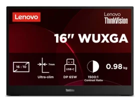 16" Lenovo ThinkVision M16 černá / Monitor / IPS / WUXGA / 60Hz / USB-C (64BFUAT1WL)