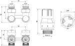 MEXEN/S - G02 středová termostatická souprava pro radiátor DN50, úhlová 1/2"x16 mm, nikl W911-016-928-01