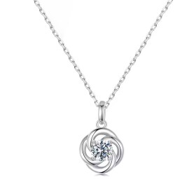 Stříbrný náhrdelník Victoria 0,5 ct MOISSANITE + CERTIFIKÁT, Stříbrná 45 cm