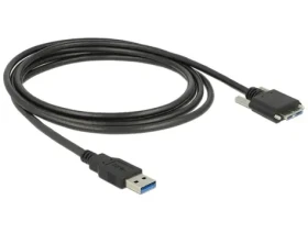 Delock Micro-USB - USB-A 1 m černá / Kabel USB 3.0 / křídlové šrouby (83597)