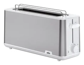 Braun PurShine HT 1610 WH bílá / Topinkovač / 1030 W / 2 sloty / 8 stupňů opékání / nástavec na pečivo / aut. vypnutí (0X23010044)