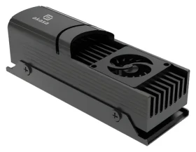 Akasa Gecko Pro LX černá / Chladič M.2 SSD / aktivní PWM / NVMe PCIe 5.0 / M.2 2280 / TDP 250W (A-M2HS04-BK)